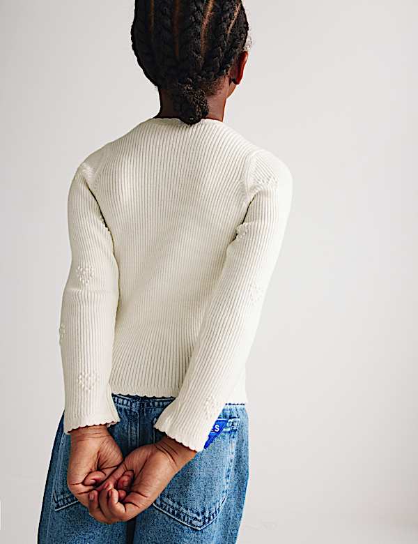 Heart Textured Knitted Top (2-10 Years) - PL