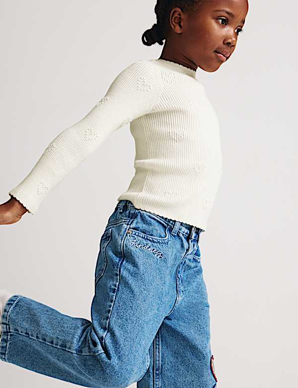 Heart Textured Knitted Top (2-10 Years) - PL