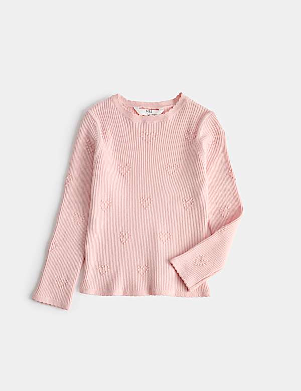 Heart Textured Knitted Top (2-10 Years)