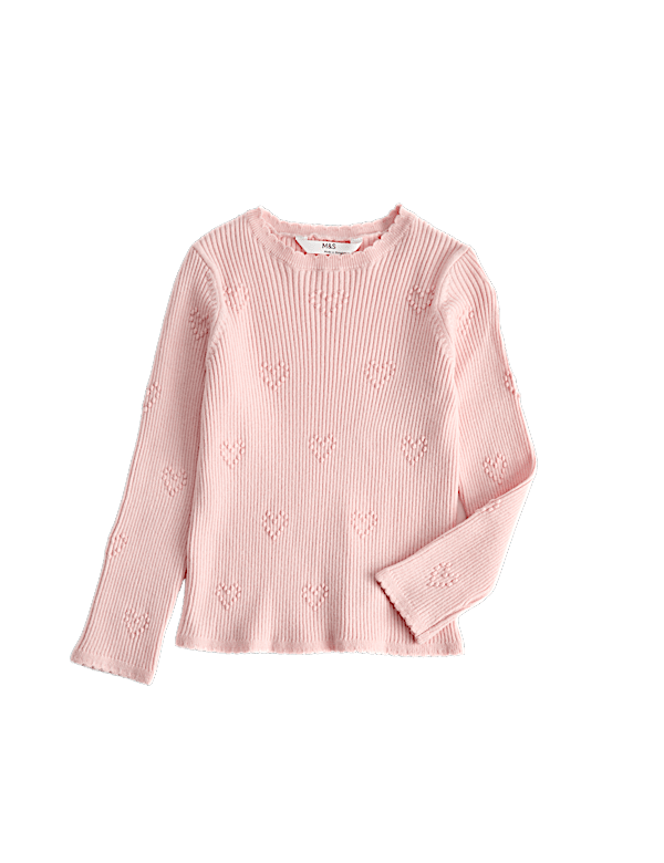 Heart Textured Knitted Top (2-10 Years)