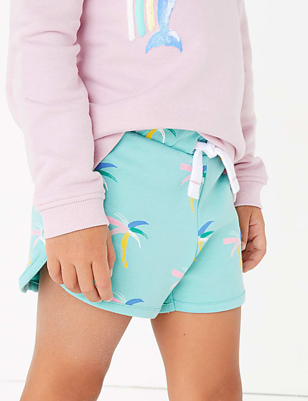 Cotton Palm Tree Print Shorts (2-7 Yrs)
