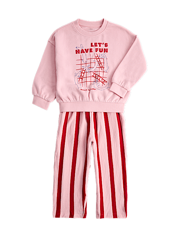 Cotton Rich Graphic Dog Sweatshirt Outfit (2-8 Yrs)
