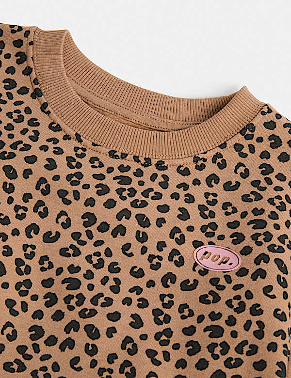 2 Piece Cotton Rich Leopard Print Jogger Set (2-8 Yrs)