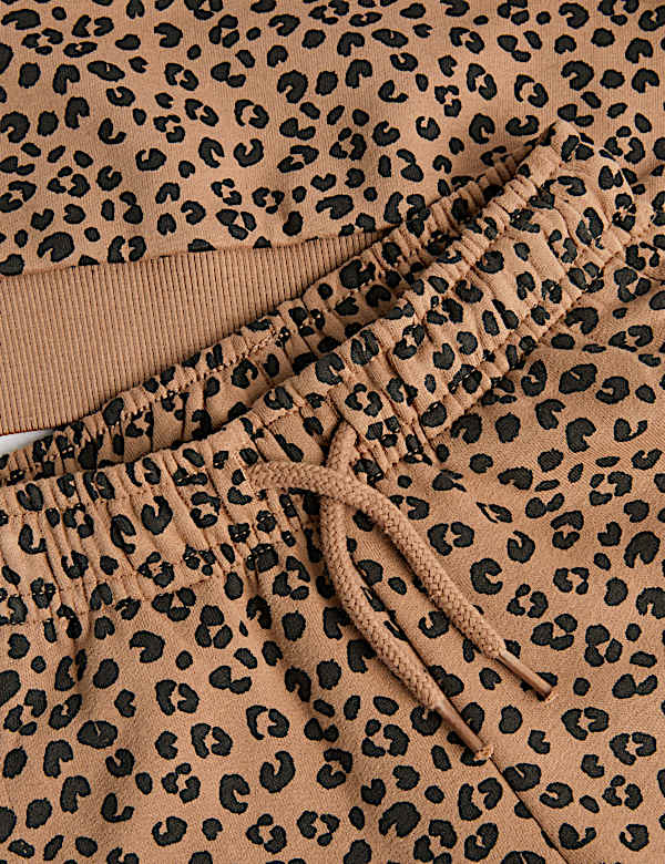 2 Piece Cotton Rich Leopard Print Jogger Set (2-8 Yrs)