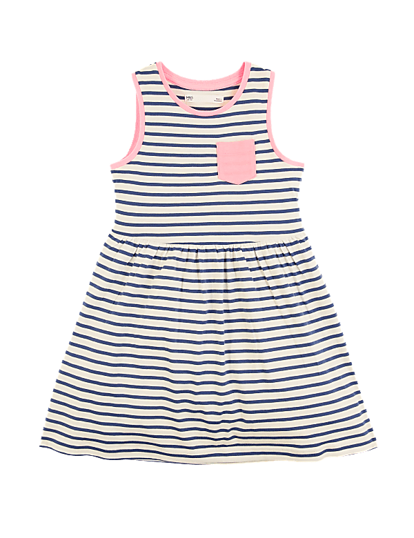 Cotton Striped Dress (2-7 Yrs)