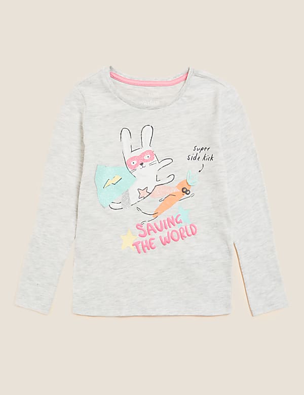 Cotton Mix Printed Round Neck Top