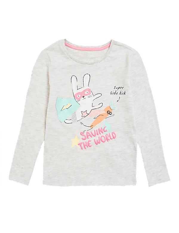 Cotton Mix Printed Round Neck Top