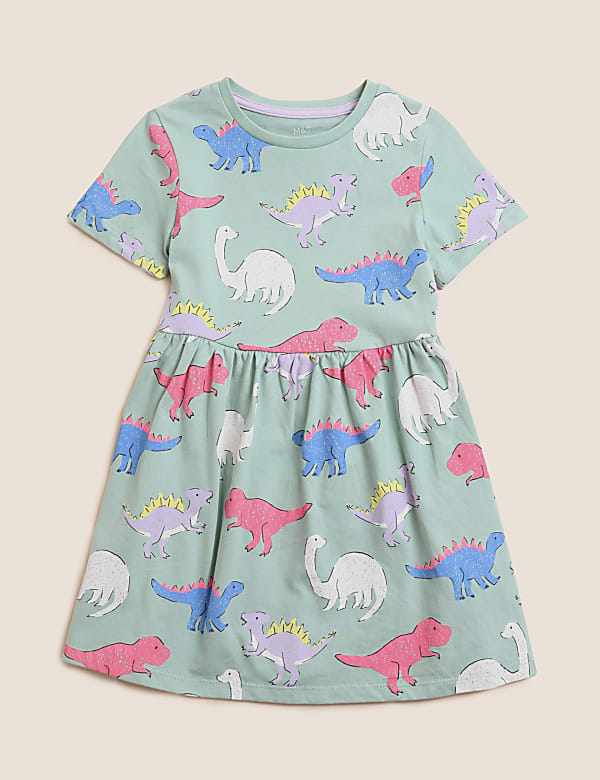 H Dinosaur Print SS Dress
