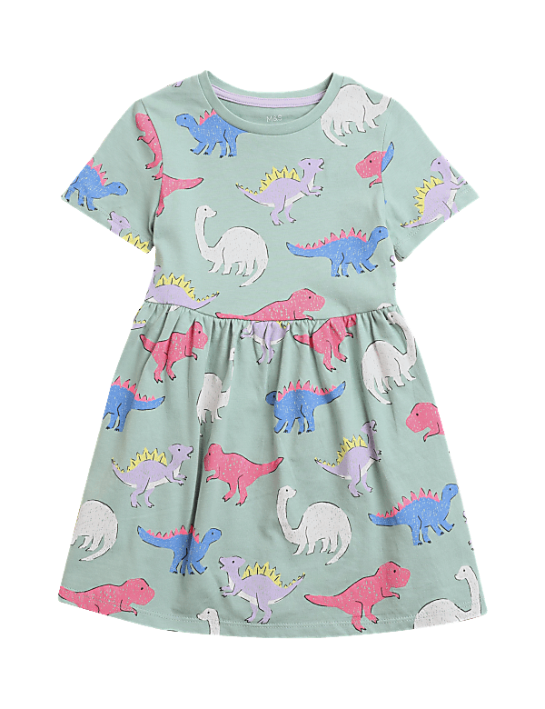 H Dinosaur Print SS Dress