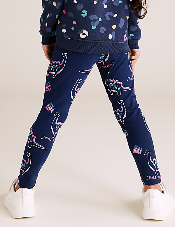 Cotton Rich Dinosaur Print Leggings (2-7 Yrs)