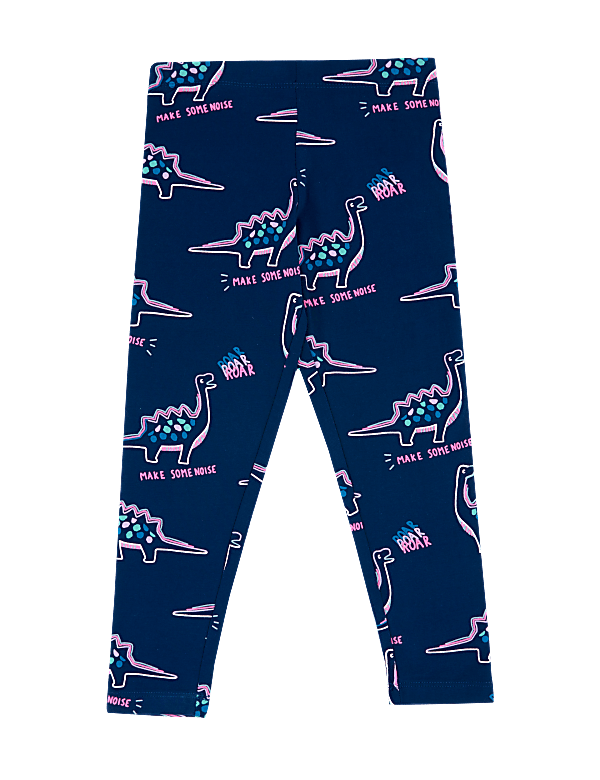Cotton Rich Dinosaur Print Leggings (2-7 Yrs)