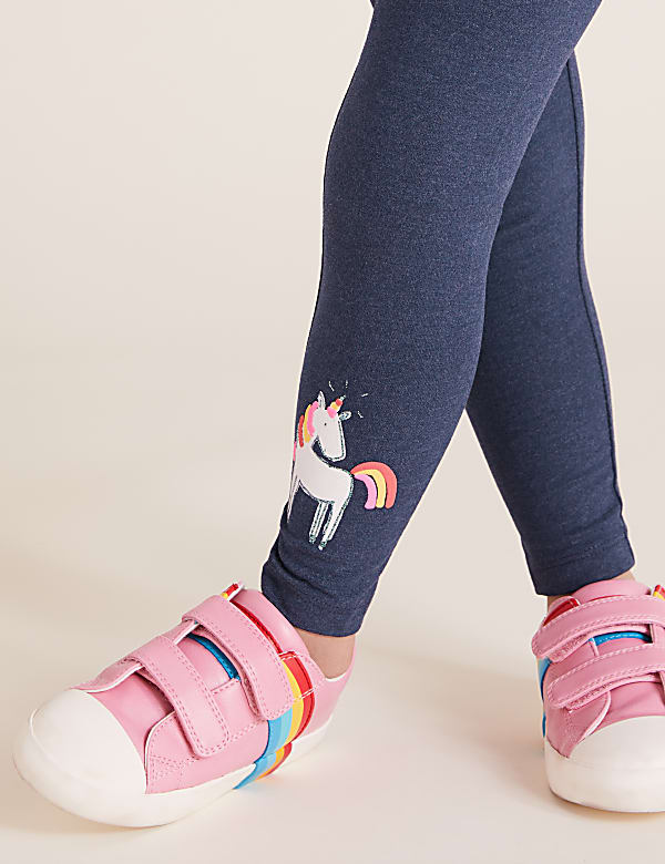 Cotton Unicorn Print Leggings (2-7 Yrs)