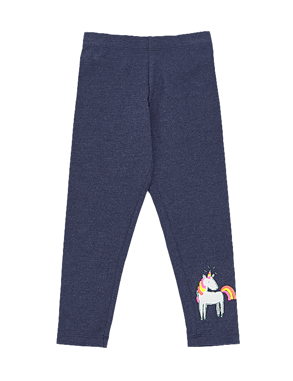 Cotton Unicorn Print Leggings (2-7 Yrs)