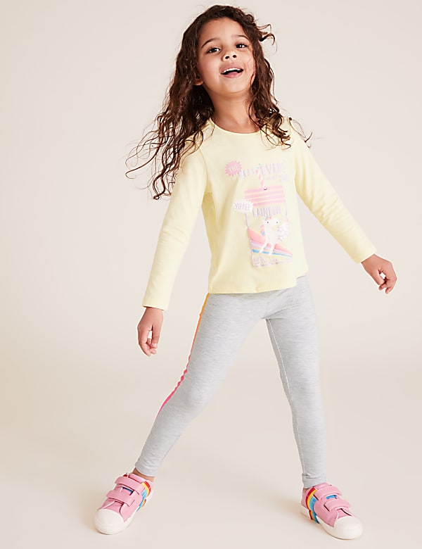 Cotton Rainbow Tape Leggings (2-7 Yrs)