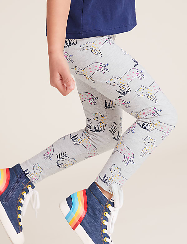Cotton Leopard Print Leggings