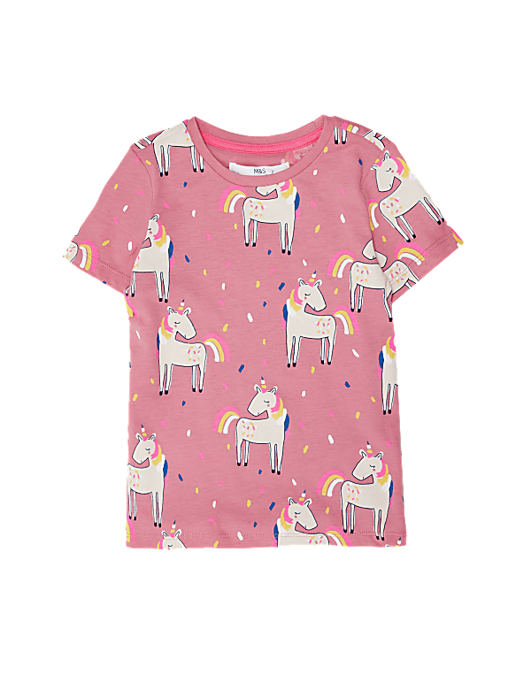 Pure Cotton Unicorn Print T-Shirt (2-7 Yrs)