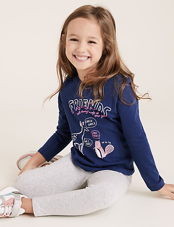 Pure Cotton Friends Slogan Top (2-7 Yrs)