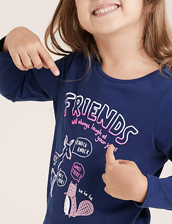 Pure Cotton Friends Slogan Top (2-7 Yrs)