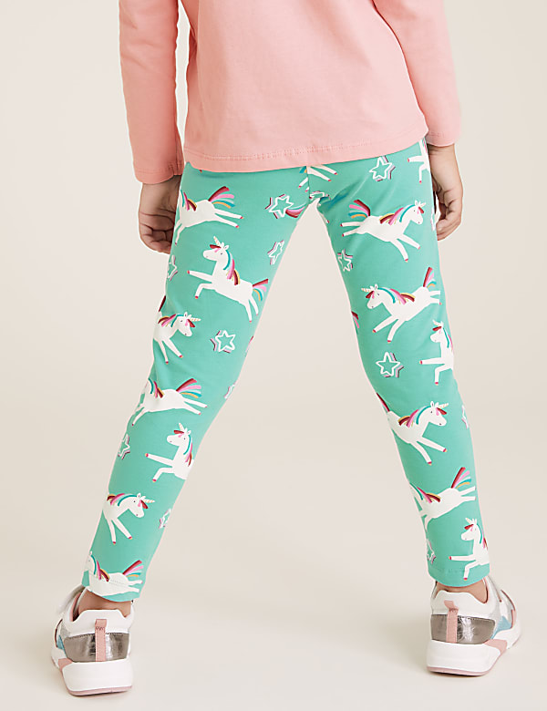Cotton Unicorn Star Print Leggings (2-7 Yrs)