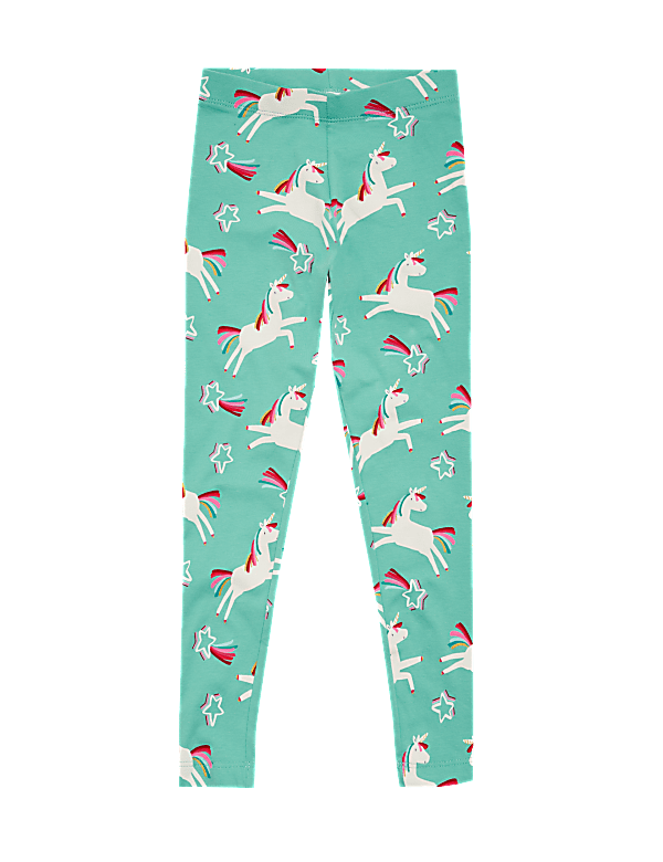 Cotton Unicorn Star Print Leggings (2-7 Yrs)