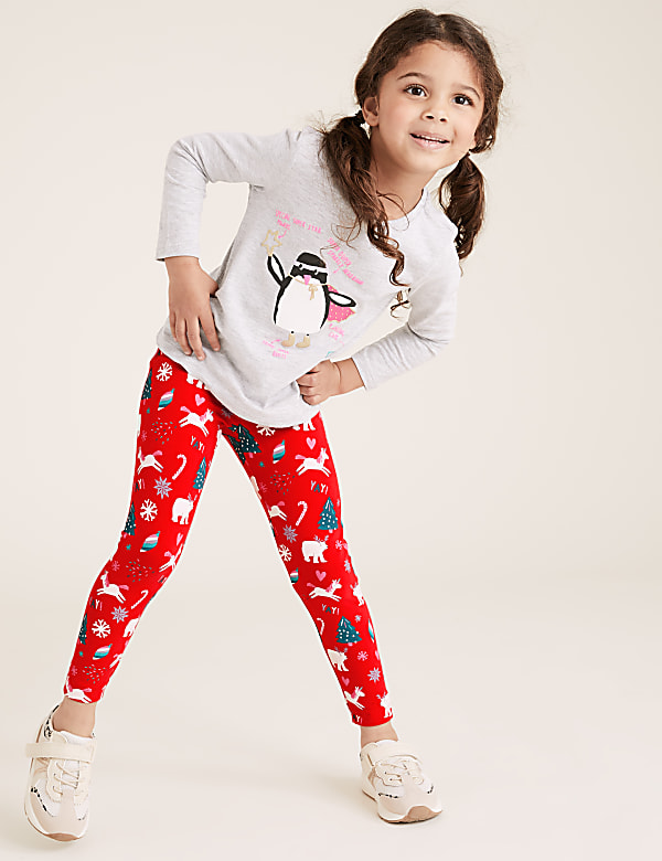 Cotton Christmas Leggings (2-7 Yrs)