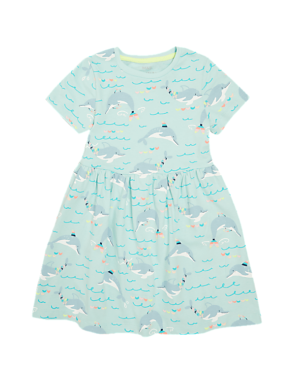 Organic Cotton Dolphin Print Dress