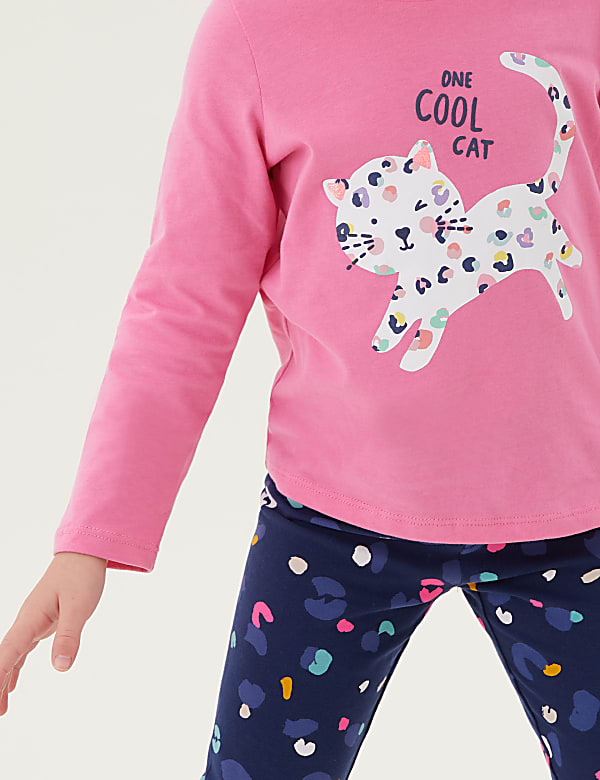 Pure Cotton Leopard Print Cat Top (2-7 Yrs)