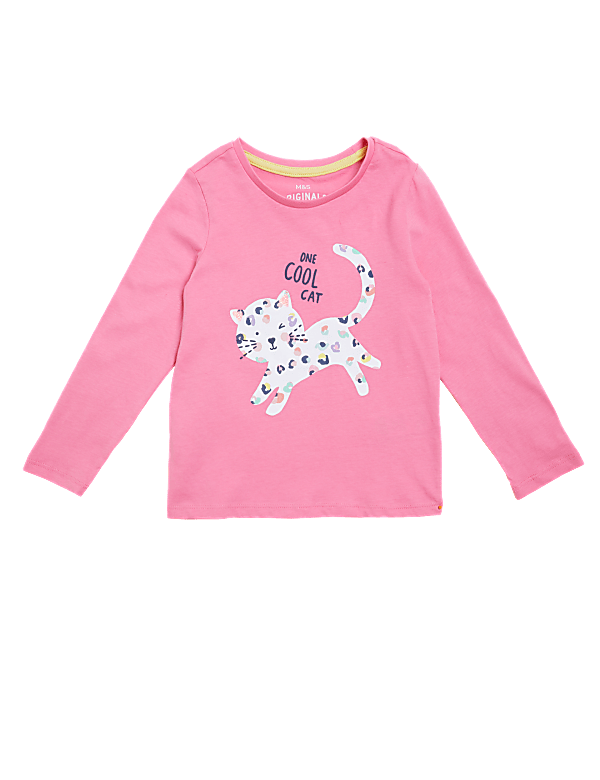 Pure Cotton Leopard Print Cat Top (2-7 Yrs)