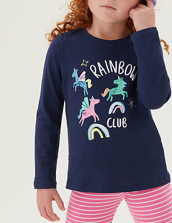 Pure Cotton Unicorn Rainbow Top (2-7 Yrs)