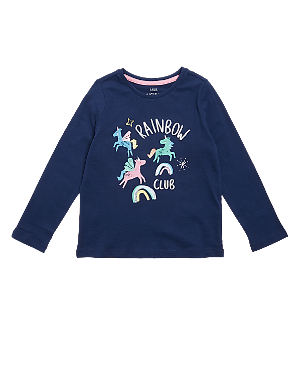 Pure Cotton Unicorn Rainbow Top (2-7 Yrs)