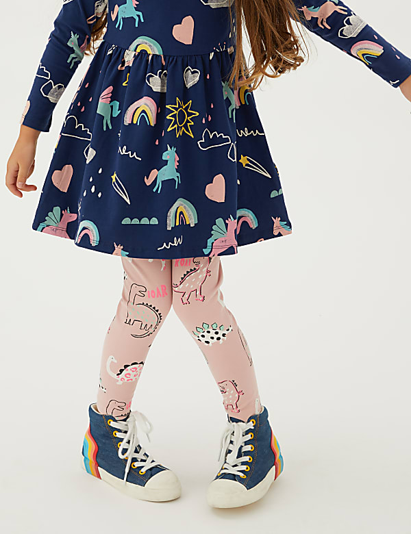 Pure Cotton Unicorn Print Dress (2-7 Yrs)