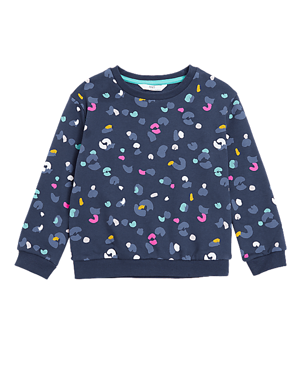 Cotton Rich Leopard Print Sweatshirt (2-7 Yrs)