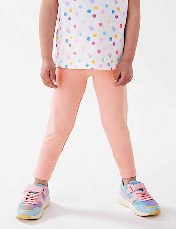 Cotton Rich Plain Leggings (2-7 Yrs)