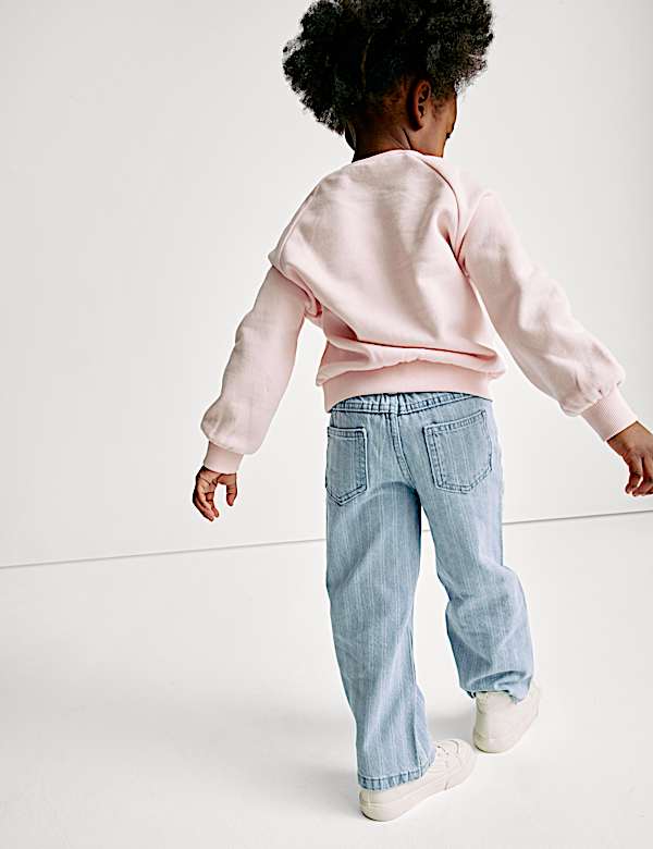 Wide Leg Denim Striped Jeans (2-16 Yrs)