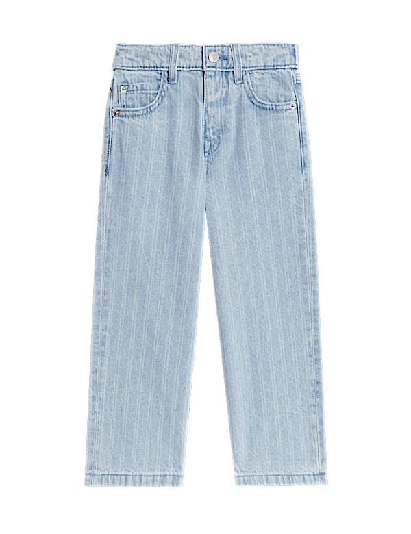 Wide Leg Denim Striped Jeans (2-16 Yrs)