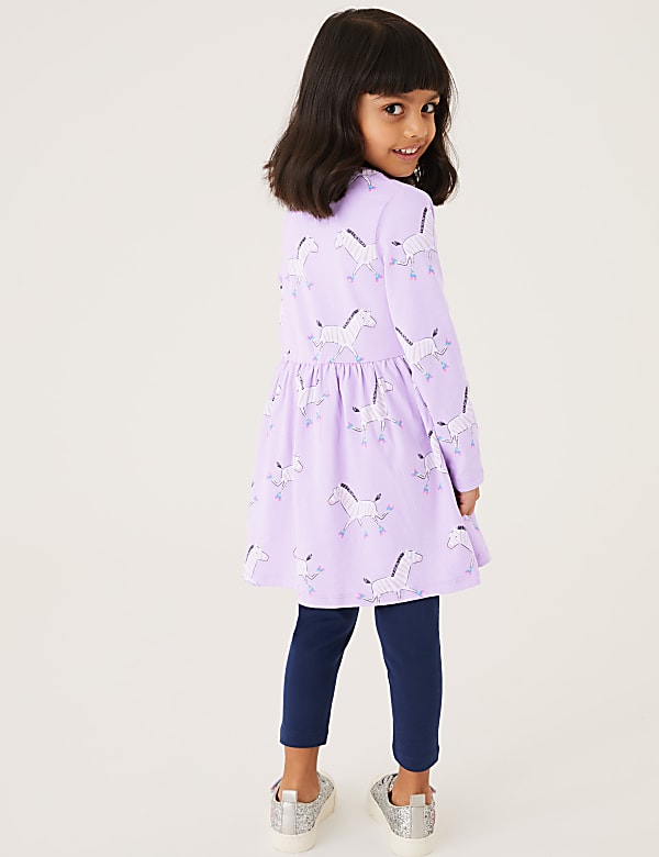Pure Cotton Zebra Print Dress (2-7 Yrs)