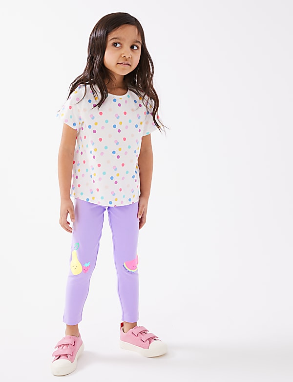Cotton Rich Fruit Print Leggings 2 7 Yrs