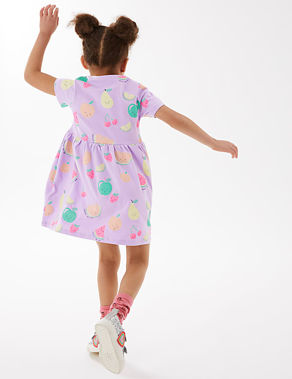 Pure Cotton Fruit Print Dress (2 - 7 Yrs)