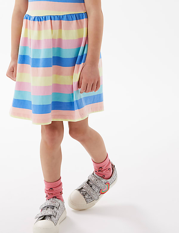 Pure Cotton Striped Dress (2-7 Yrs)