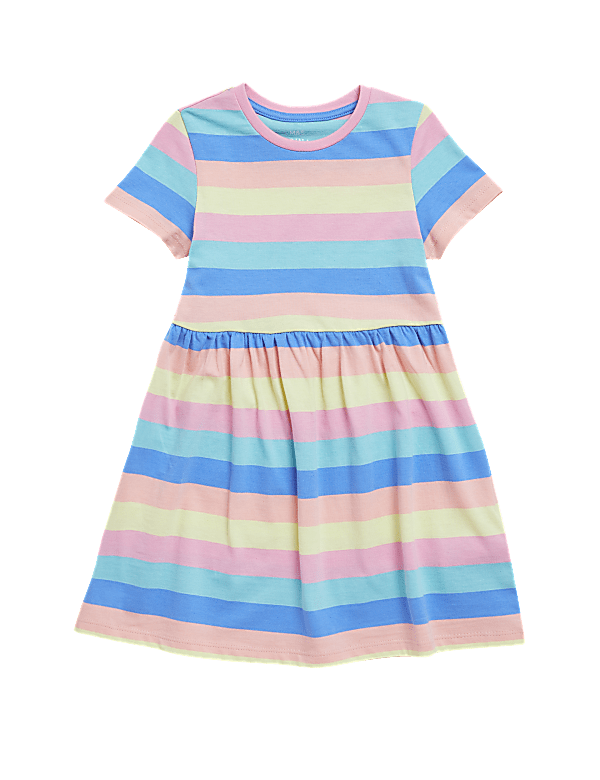 Pure Cotton Striped Dress (2-7 Yrs)