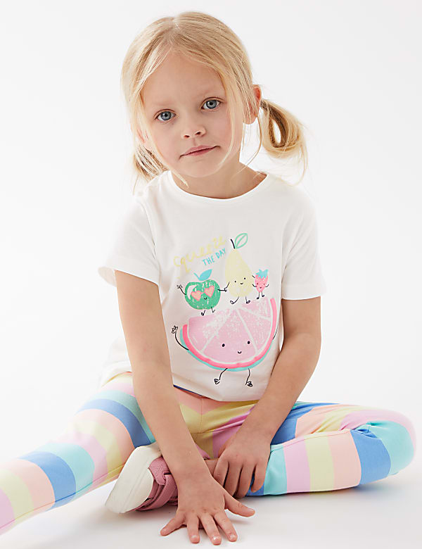 Pure Cotton Fruit Print T-Shirt (2-7 Yrs)