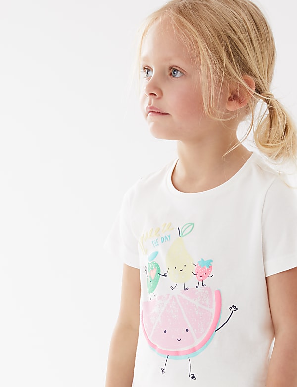 Pure Cotton Fruit Print T-Shirt (2-7 Yrs)