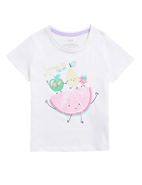 Pure Cotton Fruit Print T-Shirt (2-7 Yrs)