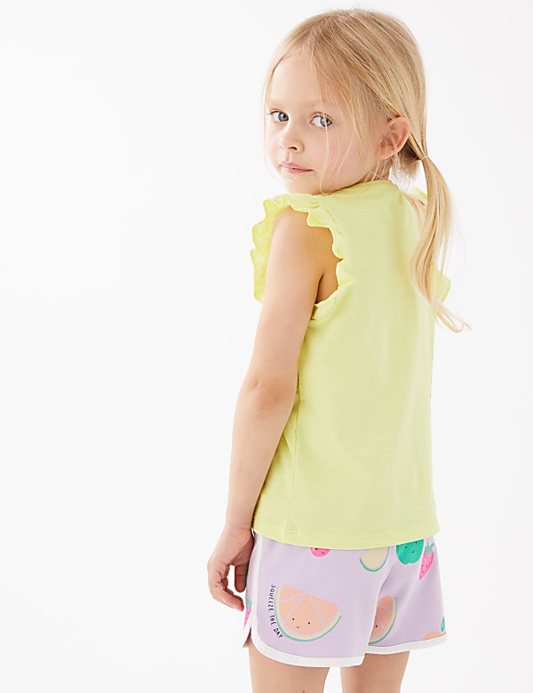 Pure Cotton Frill Detail T-Shirt (2-7 Yrs)