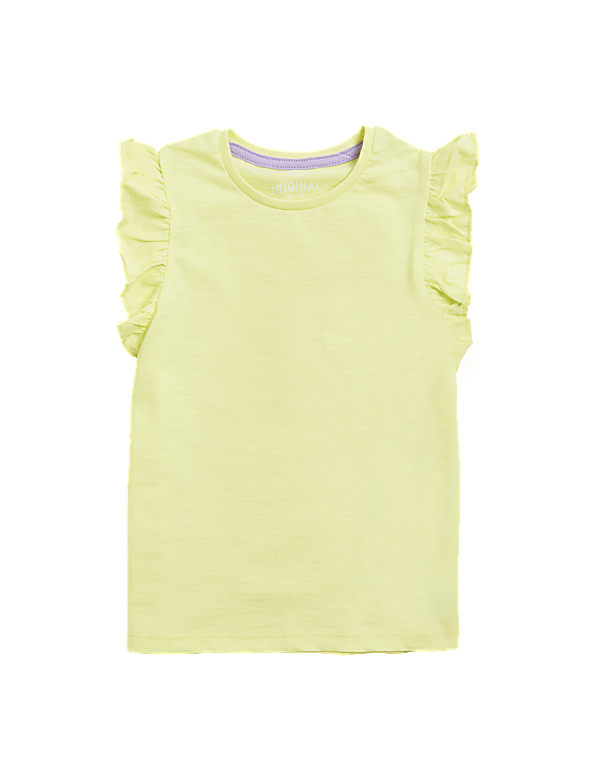 Pure Cotton Frill Detail T-Shirt (2-7 Yrs)
