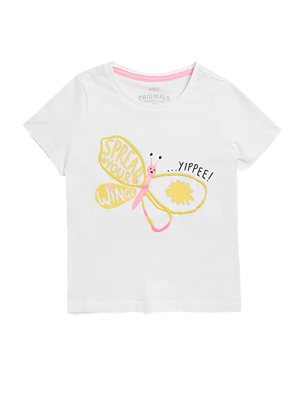 Pure Cotton Butterfly T-Shirt (2-7 Yrs)
