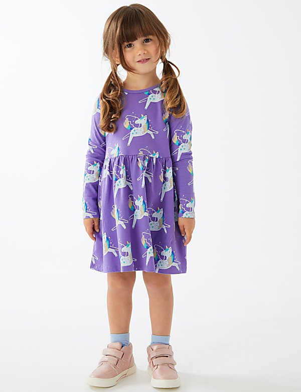 Pure Cotton Unicorn Dress (2-7 Yrs)