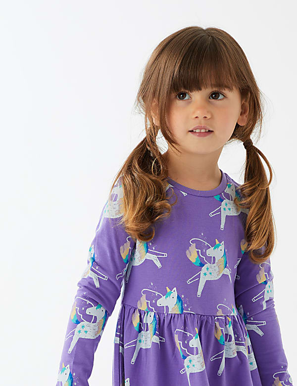 Pure Cotton Unicorn Dress (2-7 Yrs)