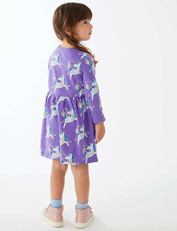 Pure Cotton Unicorn Dress (2-7 Yrs)