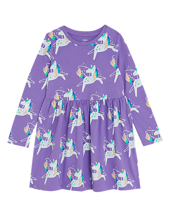 Pure Cotton Unicorn Dress (2-7 Yrs)